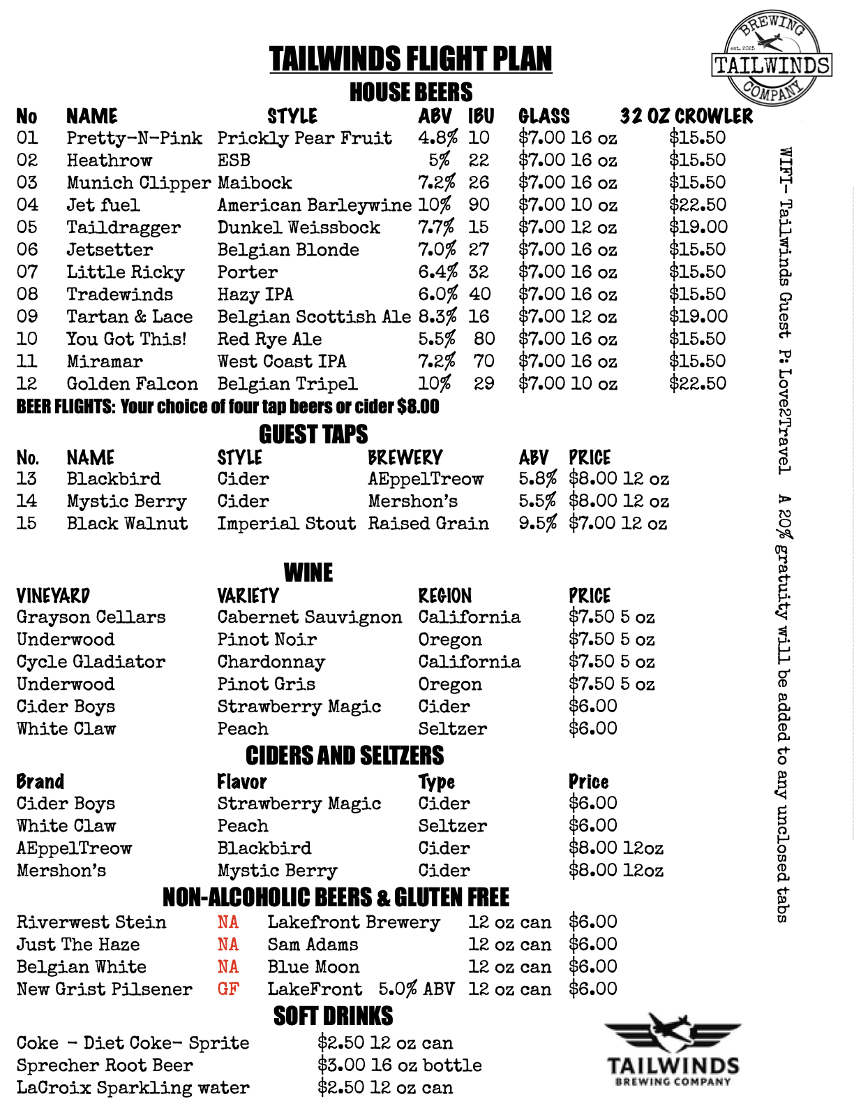 Tailwinds Beer Mneu 4-17-26.1